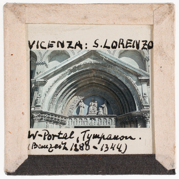 Vorschaubild Vicenza: San Lorenzo, Westportal, Tympanon (Foto 1944) 